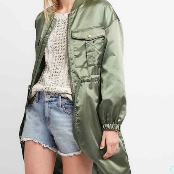 GAP Jackets & Blazers - GAP Longine satin Utility Jacket S